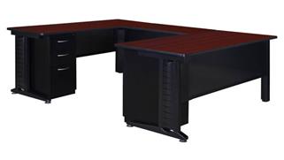 U Shaped Desks Regency Furniture 72in x 72in U-Shaped Desk with Double Pedestals