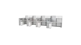 Cubicles Regency Furniture 4 Person L-Shaped Cubicle Workstation 130in W x 129in D with Storage