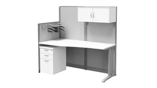 Cubicles Regency Furniture Straight Cubicle Workstation 65in W x 33in D with Storage and Accessory Kit