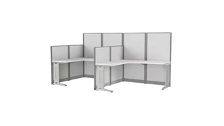 Cubicles Regency Furniture 2 Person F-Shaped Cubicle Workstation 129in W x 65in D