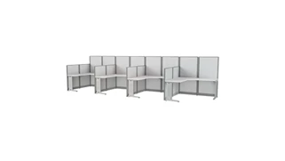 Cubicles Regency Furniture 4 Person L-Shaped Cubicle Workstation 129in W x 129in D