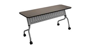 Training Tables Safco Office Furniture 66in x 18in Rectangular Flip Table with Dual Grommets