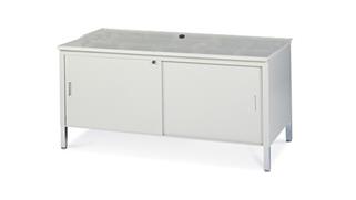 General Tables Safco Office Furniture 6ft x 30in x 30in H Heavy Duty Storage Console with Doors and Grommet