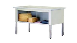 General Tables Safco Office Furniture 60in x 30in x 30in H Heavy Duty Open Storage Console with Grommet