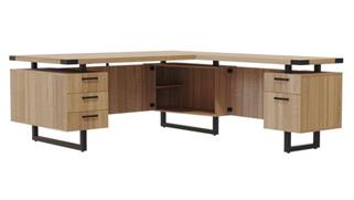 L Shaped Desks Safco Office Furniture 72" x 78" L-Shaped Desk, BBB/BF Pedestals