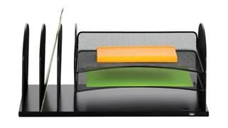 Desktop Organizers Safco Office Furniture Powered Onyx™ 3 Horizontal/3 Upright sections