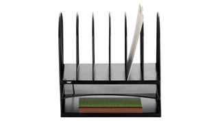 Desktop Organizers Safco Office Furniture Powered Onyx™ 2 Horizontal/6 Upright Sections