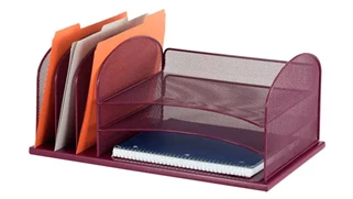 Desktop Organizers Safco Office Furniture Onyx™ 3 Horizontal/3 Upright Sections