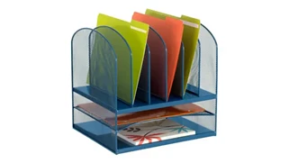 Desktop Organizers Safco Office Furniture Onyx™ 2 Horizontal/6 Upright Sections