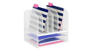 Desktop Organizers Safco Office Furniture Onyx™ 2 Horizontal/6 Upright Sections