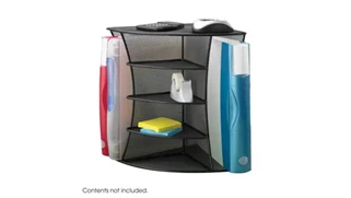 Desktop Organizers Safco Office Furniture Onyx™ Mesh Desk Corner Organizer