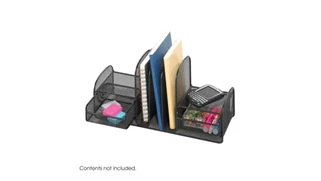 Desktop Organizers Safco Office Furniture Onyx™ Three Upright Sections/Two Baskets