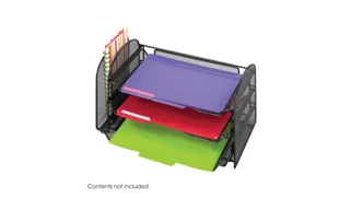 Desktop Organizers Safco Office Furniture Onyx™ One Upright/Three Horizontal Sections