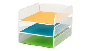 Desktop Organizers Safco Office Furniture Onyx™ Triple Tray