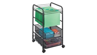 Mobile File Cabinets Safco Office Furniture Onyx™ Mesh Open File with 2 Drawers