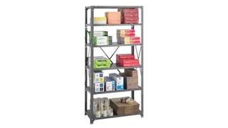 Shelving Safco Office Furniture 36in W x 18in D x 75in H Commercial 6 Shelf Unit