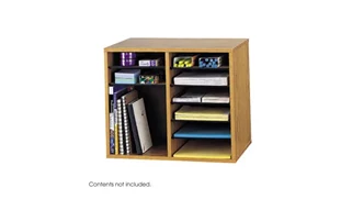 Desktop Organizers Safco Office Furniture Wood Adjustable Literature Organizer - 12 Compartment