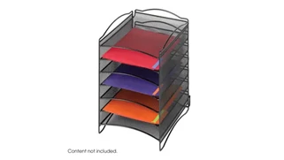 Desktop Organizers Safco Office Furniture Onyx™ 6 Compartment Mesh Literature Organizer