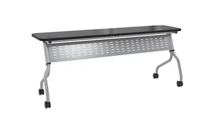 Training Tables Safco Office Furniture 6ft x 18in Rectangular Flip Table with Dual Grommets