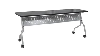 Training Tables Safco Office Furniture 6ft x 24in Rectangular Flip Table with Dual Grommets