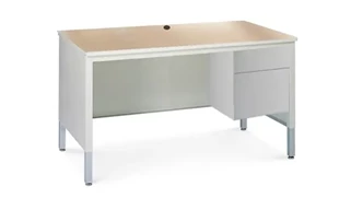 General Tables Safco Office Furniture 48in x 30in x 24-36in H Heavy Duty Pedestal Work Table with Grommet