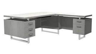 L Shaped Double Pedestal Desks Safco Office Furniture 72in x 78in L-Shaped Desk, BBB/BF Pedestals