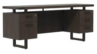 Stand-Alone Double Pedestal Desks Safco Office Furniture 72in W x 20in D Credenza, BBB/BF Pedestals