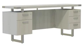 Stand-Alone Double Pedestal Desks Safco Office Furniture 72in W x 20in D Credenza, BBB/BF Pedestals