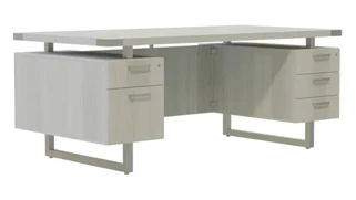 Stand-Alone Double Pedestal Desks Safco Office Furniture 72in W x 36in D Desk with BBB/BF Pedestals