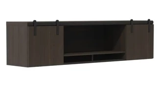 Desk Hutches Safco Office Furniture 72” Wall-Mounted Hutch with Sliding Wood Doors