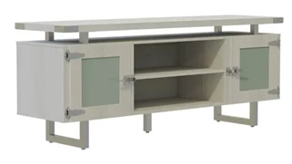 Storage Credenzas Safco Office Furniture Low Wall Cabinet Glass Doors