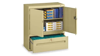 Tall Storage Cabinets Tennsco 42in H Storage Cabinet with File Drawer 