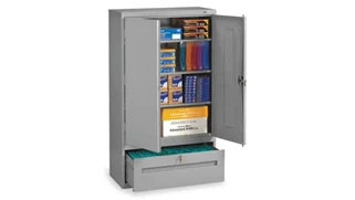 Tall Storage Cabinets Tennsco 64in H Storage Cabinet with File Drawer