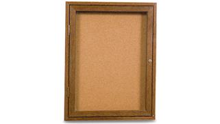 Bulletin & Display Boards United Visual 24in x 36in Oak in Door Enclosed Corkboard