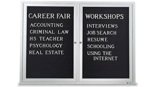 Specialty Boards United Visual 60in x 36in in Door Enclosed Letterboard