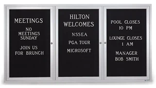 Specialty Boards United Visual 72in x 36in in Door Enclosed Letterboard