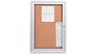 Bulletin & Display Boards United Visual 18in x 24in in Door Enclosed Corkboard