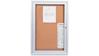 Bulletin Boards United Visual 36in x 36in in Door Enclosed Corkboard