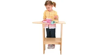 Activity & Play Wood Designs Stationary Ironing Board & Wooden Iron
