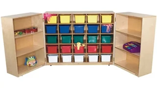 Storage Cubes & Cubbies Wood Designs 25-Tray Tri-Fold Storage