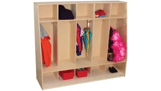 Lockers Wood Designs Tip-Me-Not 5 Section Seat Lockers