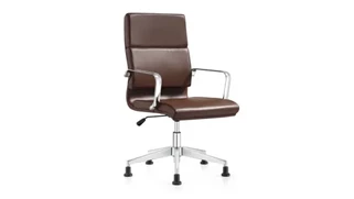 Conference Room Chairs Woodstock Leather Swivel Side Chair with Glides