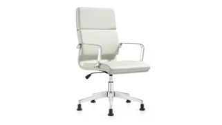 Conference Room Chairs Woodstock Leather Swivel Side Chair with Glides