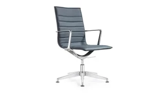 Ergonomic Task Chairs Woodstock Leather Side Swivel Chair with Glides