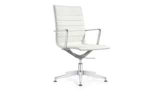 Ergonomic Task Chairs Woodstock Leather Side Swivel Chair with Glides