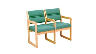 Lobby & Guest Chairs - Wood Wooden Mallet Double Sled Base Chair with Arms
