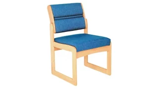 Lobby & Guest Chairs - Wood Wooden Mallet Sled Base Armless Chair Designer Fabric