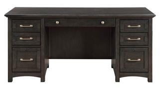 Wood Veneer Desks Wilshire Furniture 66in x 27in Double Pedestal Desk