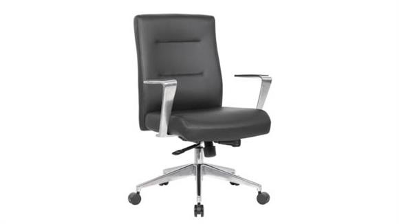 Modern Conference Chair with Aluminum Arms & Base