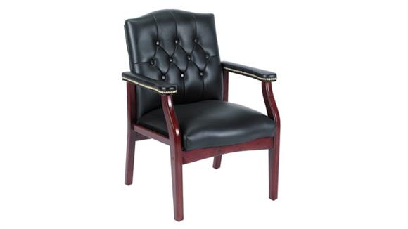 Traditional Style Vinyl Guest Chair